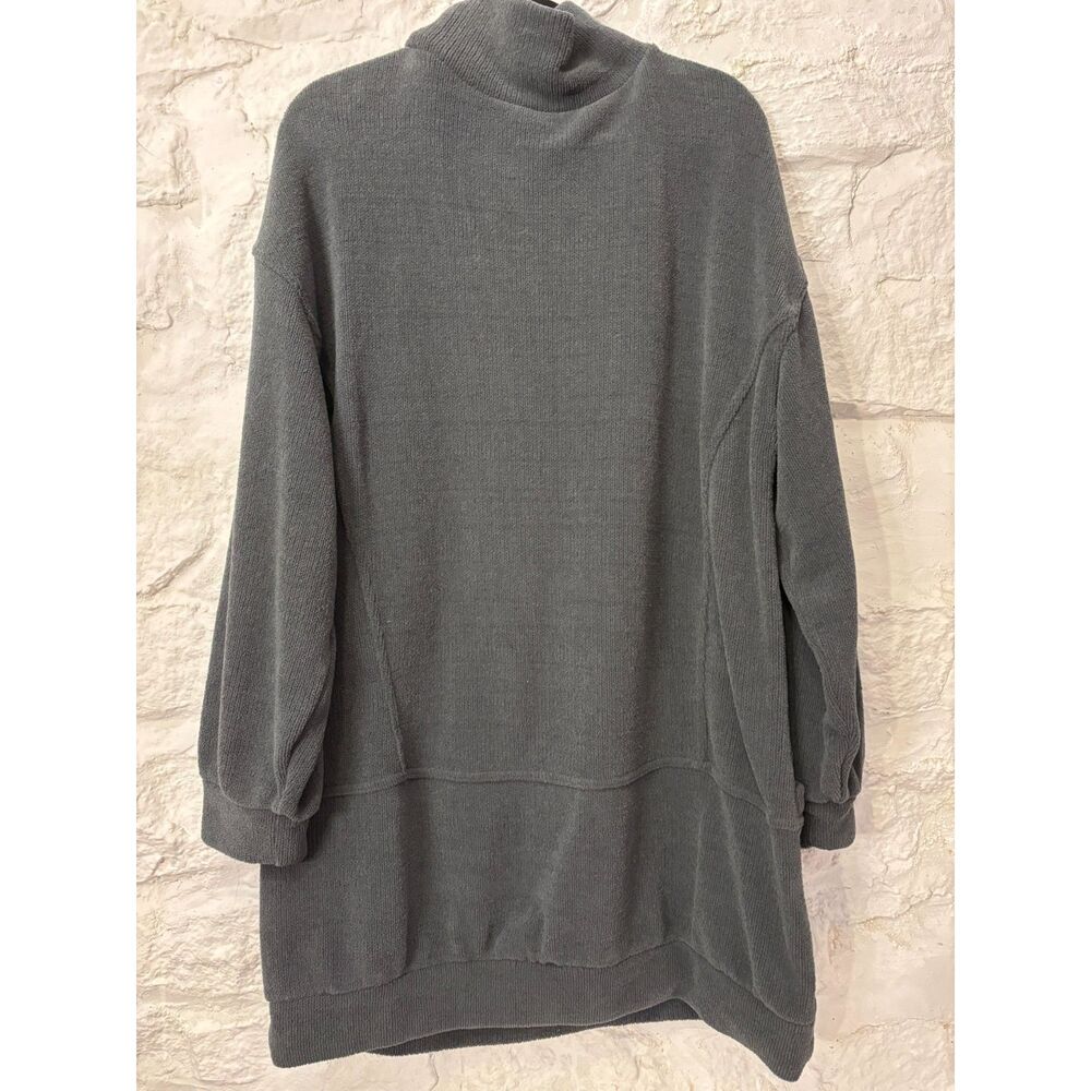 Free People Beach Chloe Pullover Charcoal Oversized Turtleneck Tunic Soft Cozy - Picture 3 of 7
